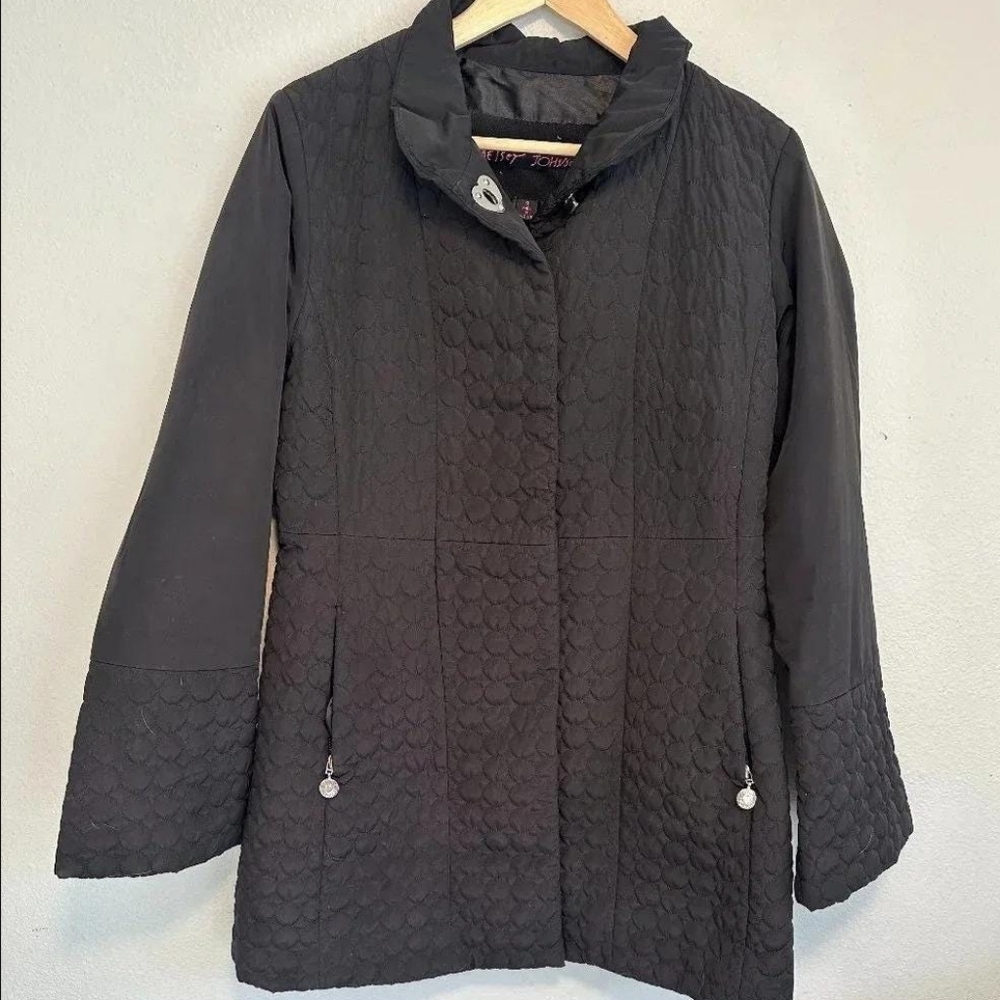 🎉HPx2🎉 Betsey Johnson Black Textured Puffer Coat